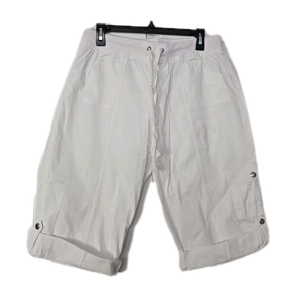 Real‎ Essentials Womans Capri Size 12 White With Elastic Waist